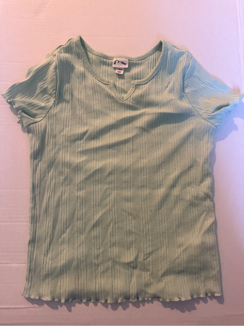 art class Mint Green Ribbed V-Neck Short Sleeve Tee